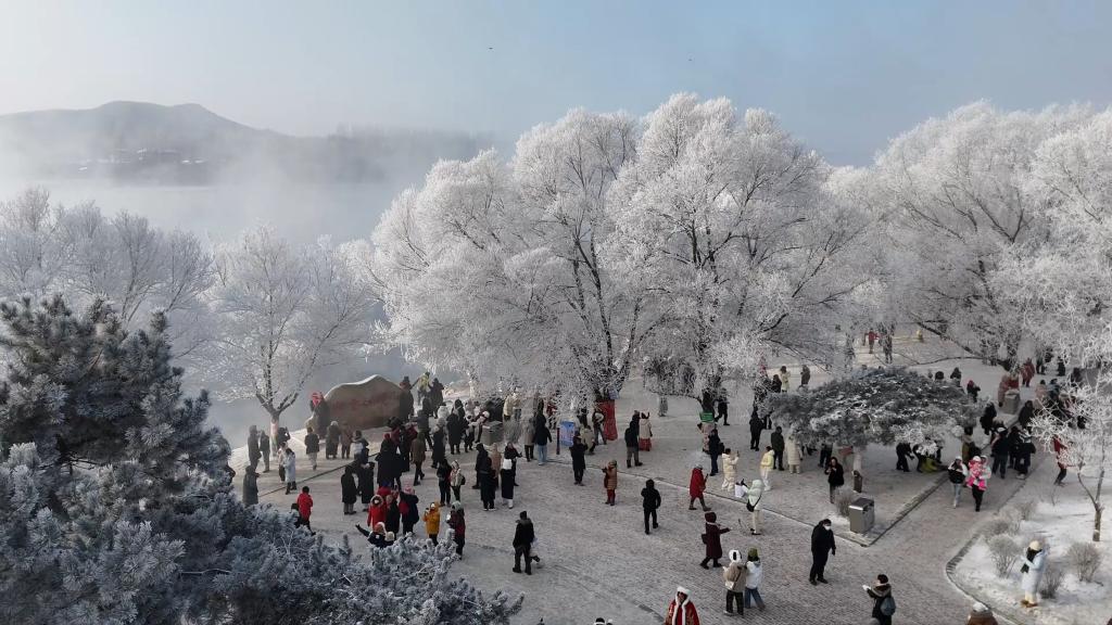 雾凇里的“冰雪童话”(图1)