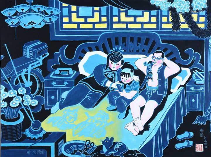 农民画描绘七十载乡村蝶变(图17)